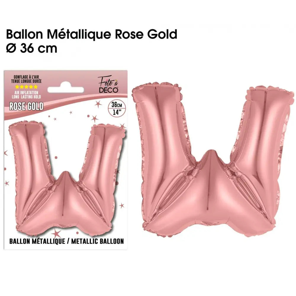 Ballon métallique Rose Gold Lettres et Symboles - W