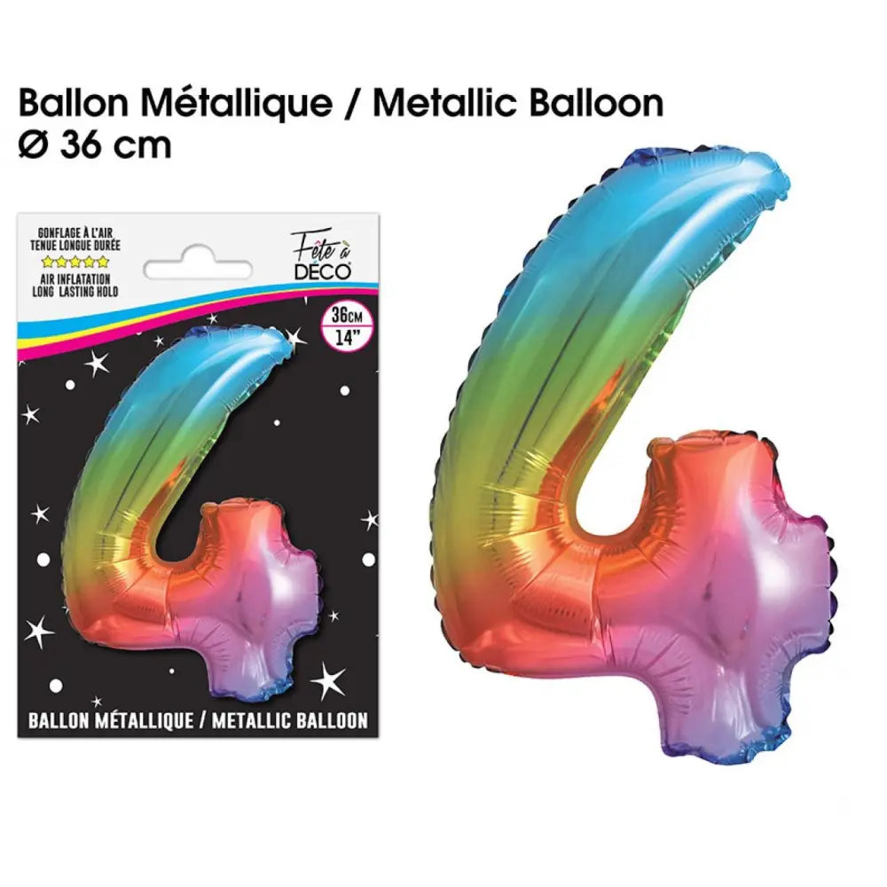 Ballon Métallique Multicolore - 36cm : 4