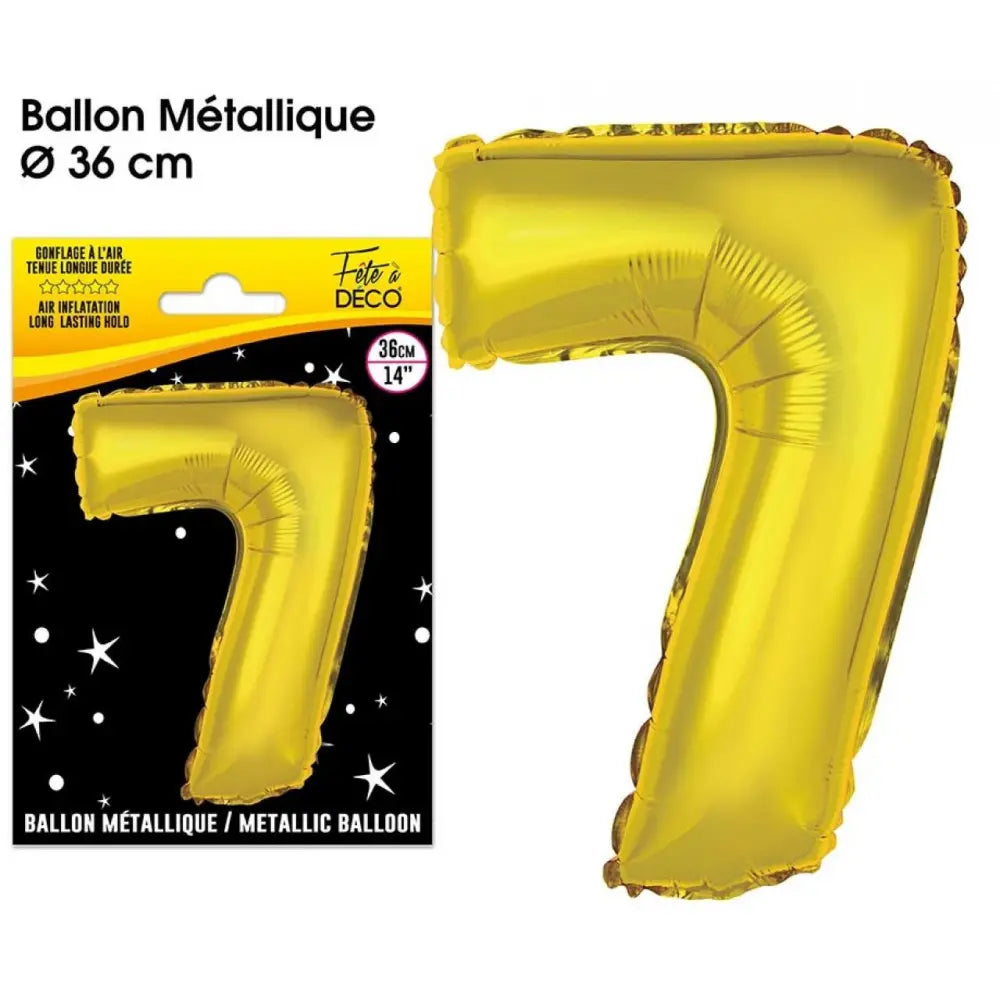 Ballon Métallique OR Chiffre - 36cm : 7