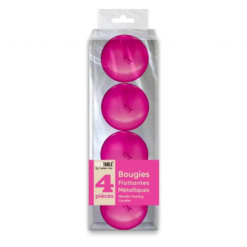 4 Bougies Flottantes - Fuchsia