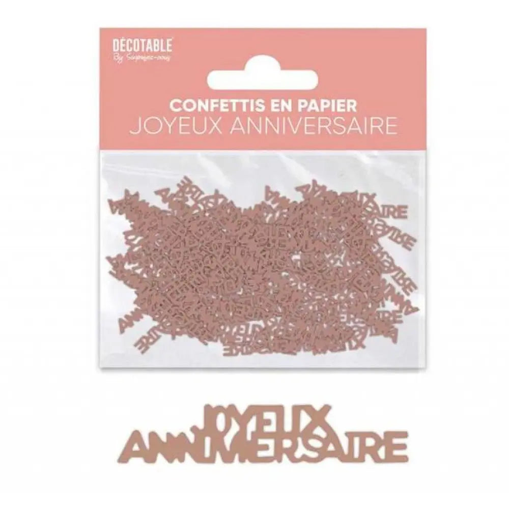 Confettis ''Joyeux Anniversaire'' en Papier - Rose Gold