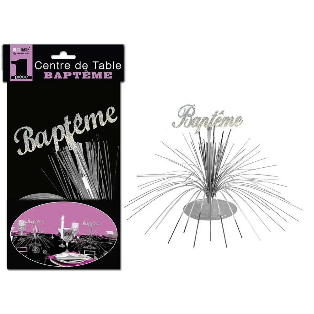 Centre de Table ''Baptême'' Hologramme - Argent