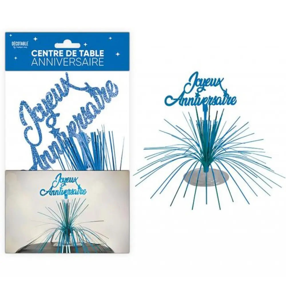 Centre de Table ''Joyeux Anniversaire'' - Bleu