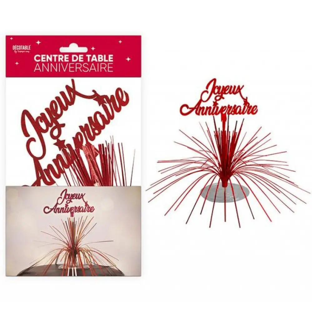 Centre de Table ''Joyeux Anniversaire'' - Rouge