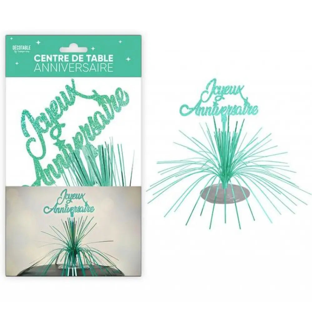 Centre de Table ''Joyeux Anniversaire'' - Vert