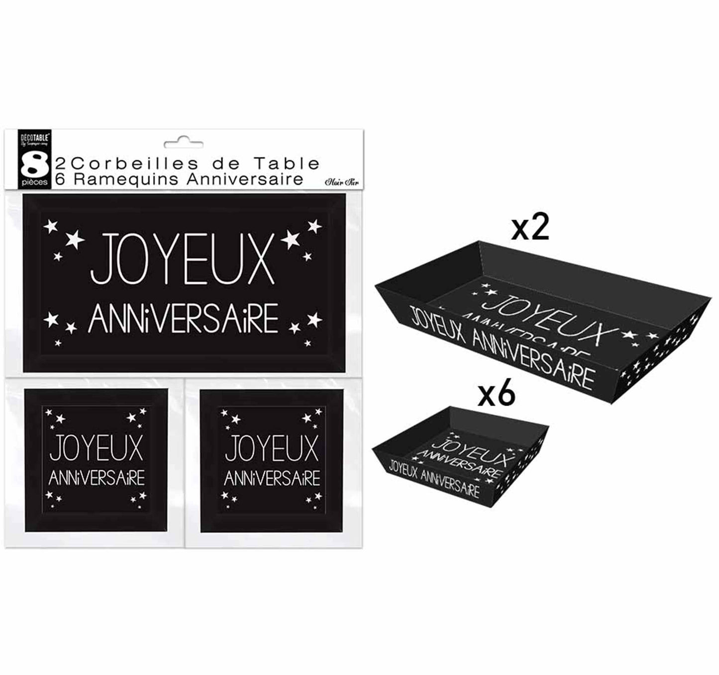 2 corbeilles de table et 6 ramequins Anniversaire