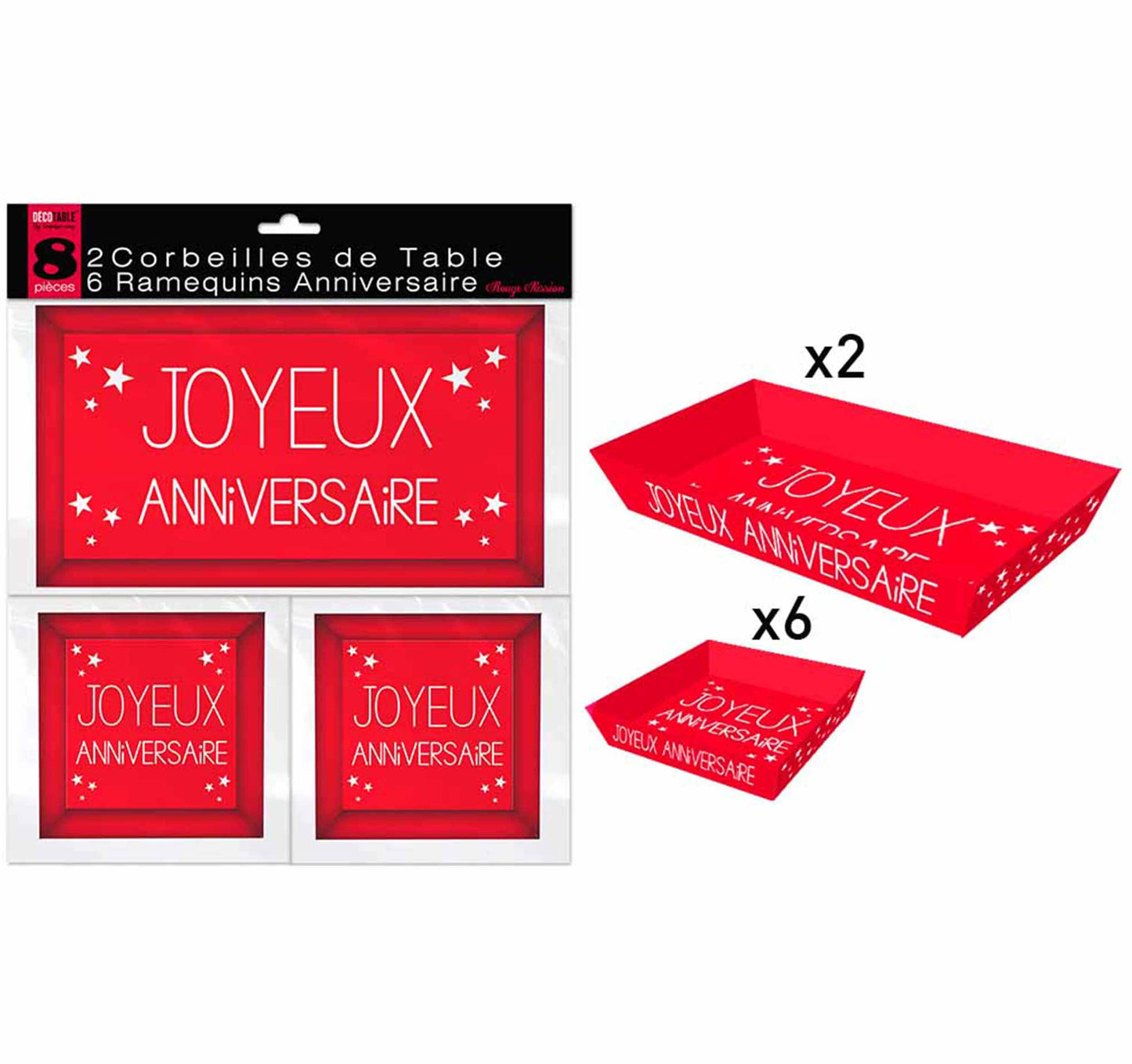 2 corbeilles de table et 6 ramequins Anniversaire