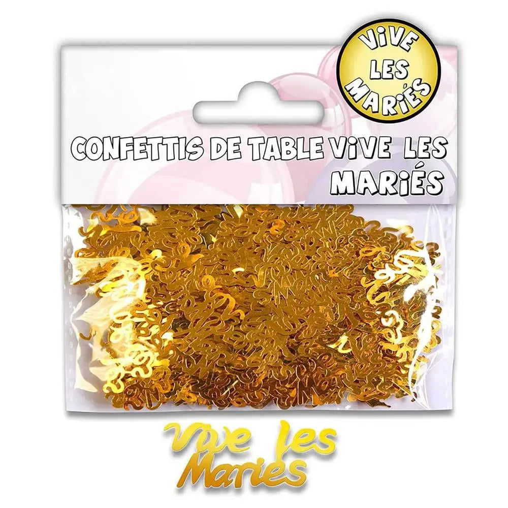 Confettis de Table "Vive les Mariés" - Or