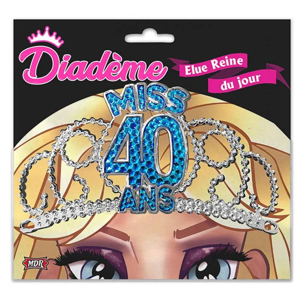 Diadème Miss Bleu - 40 ans