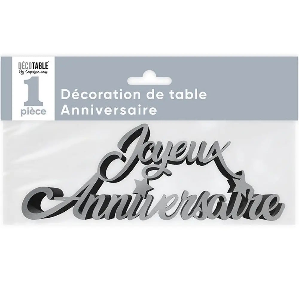 Décoration de table Anniversaire Métallisée - Couleur : Argent