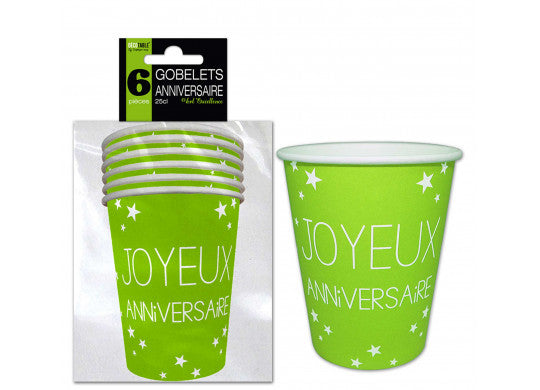 Lot de 6 gobelets Vert Excellence