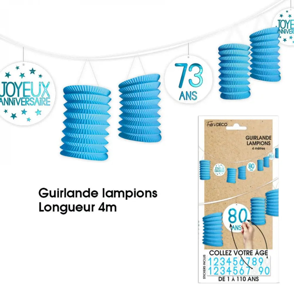 Guirlande Lampions - Bleu