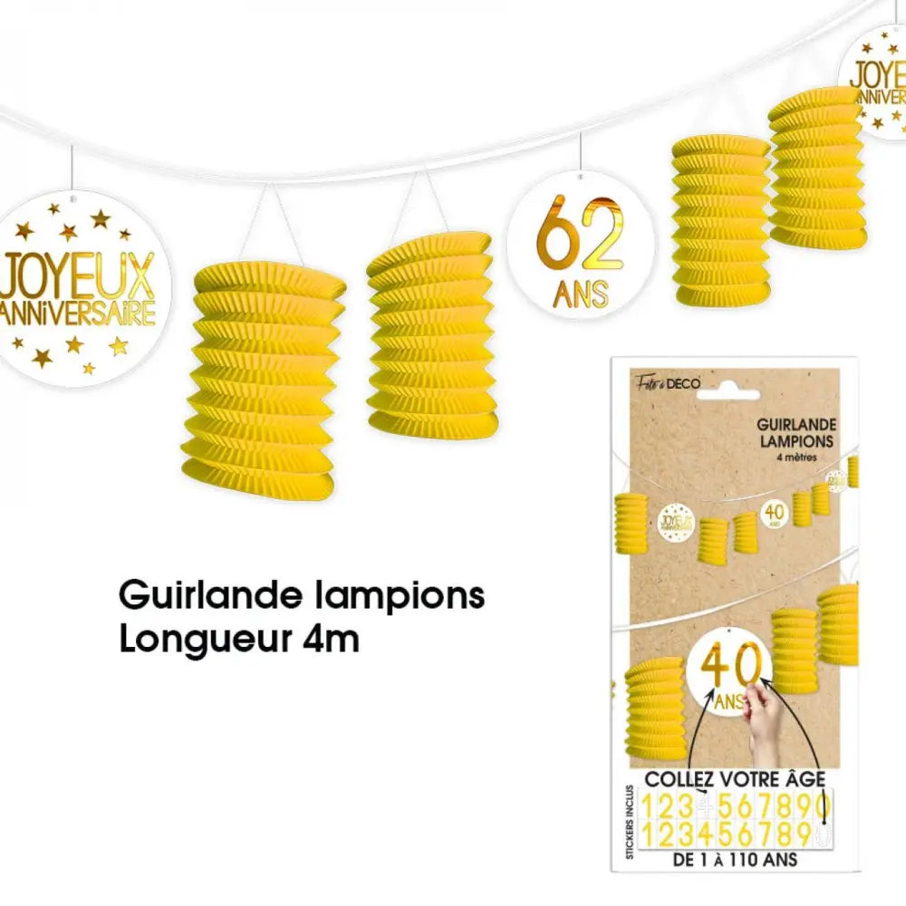 Guirlande Lampions - Jaune