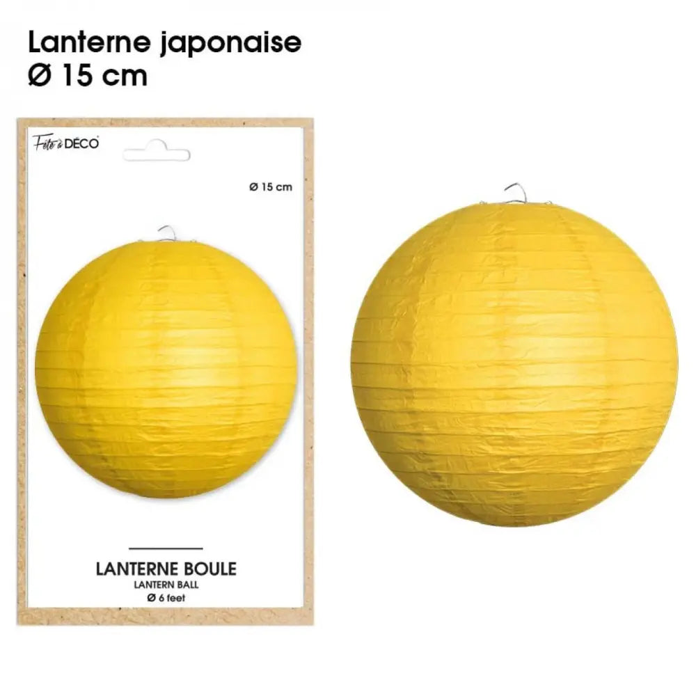 Lanterne Boule D15cm - Jaune