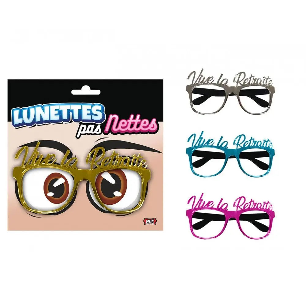 Lunettes Métalliques - Vive la Retraite (Coloris au choix)