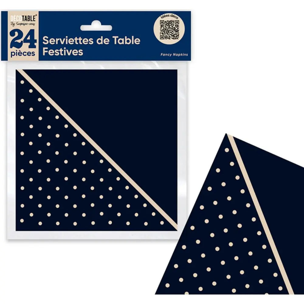 24 Serviettes en Papier ''Festif'' - Bleu