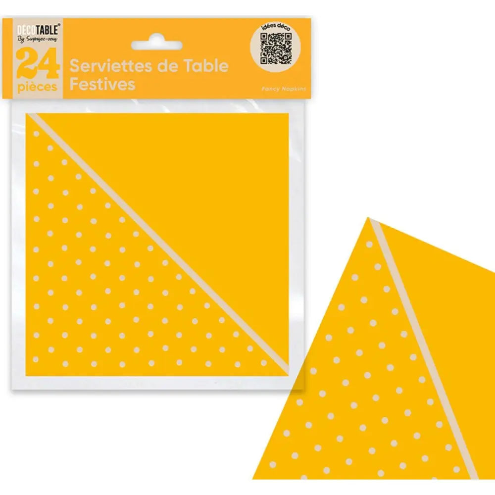 24 Serviettes en Papier ''Festif'' - Jaune