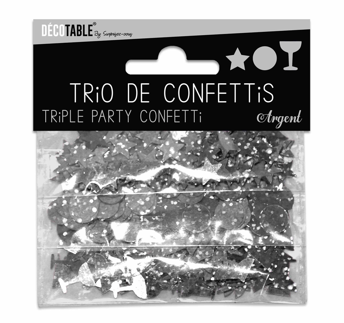 Trio de confettis couleur