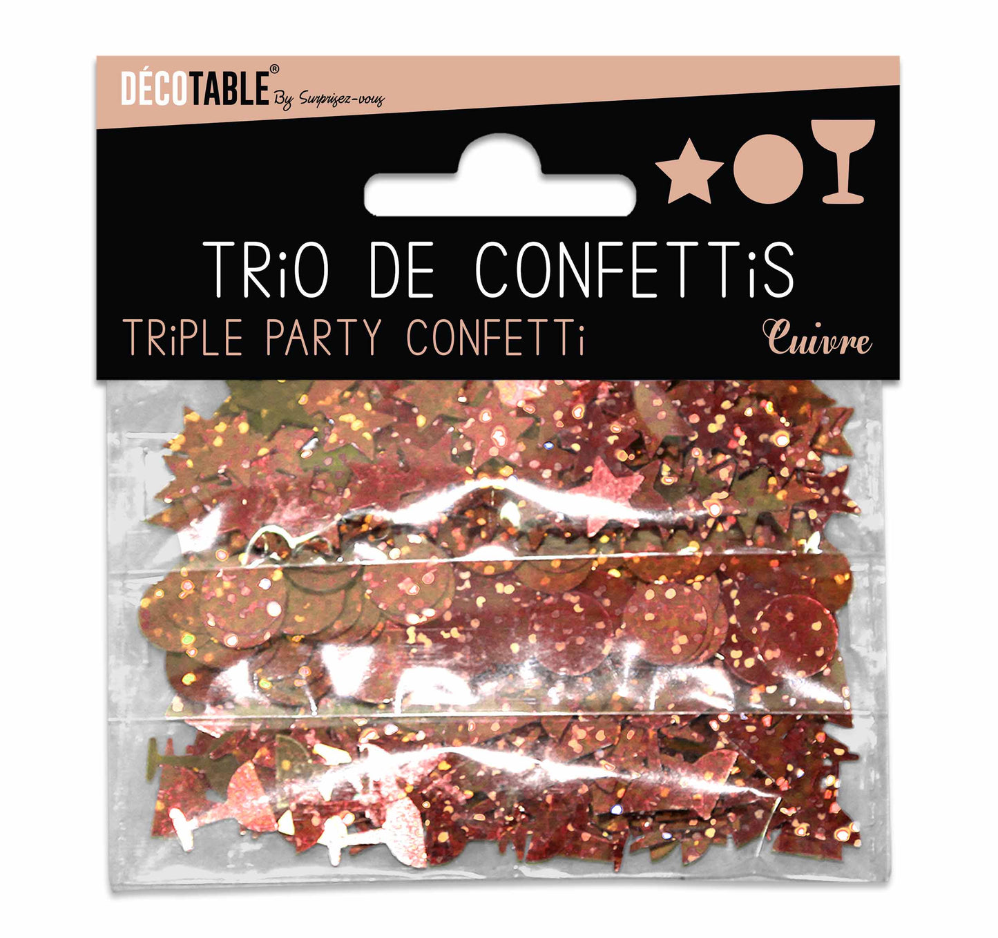 Trio de confettis couleur