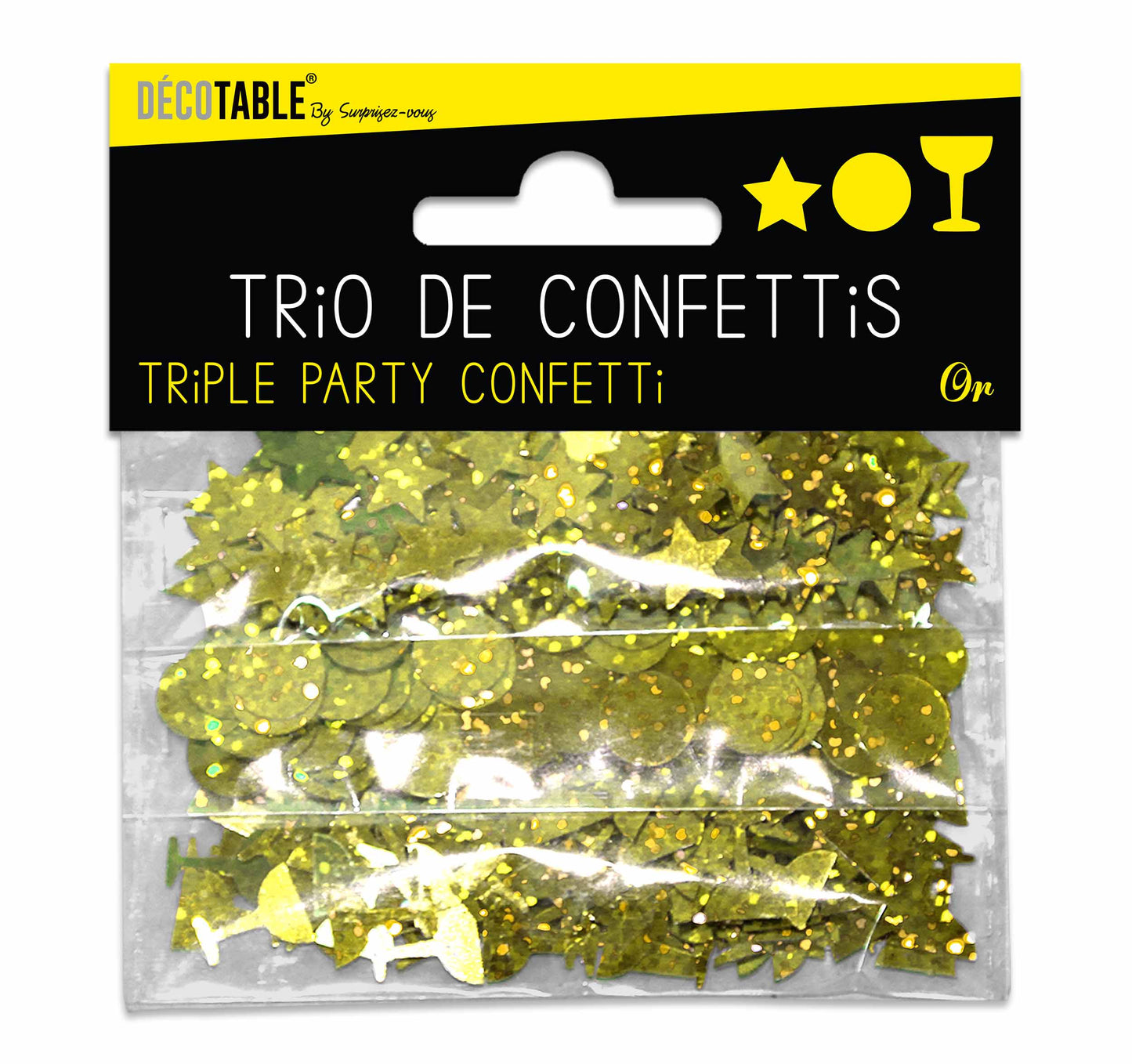 Trio de confettis couleur