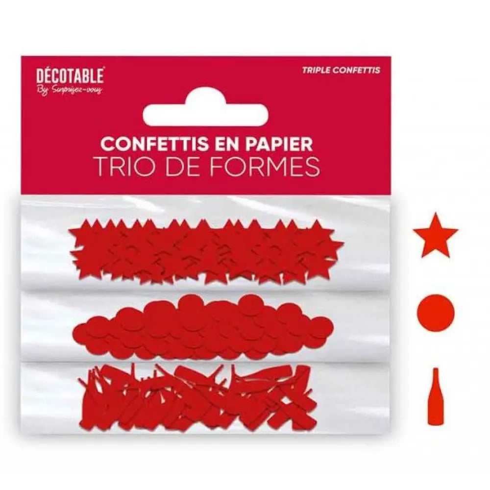 Trio de Confettis - Rouge