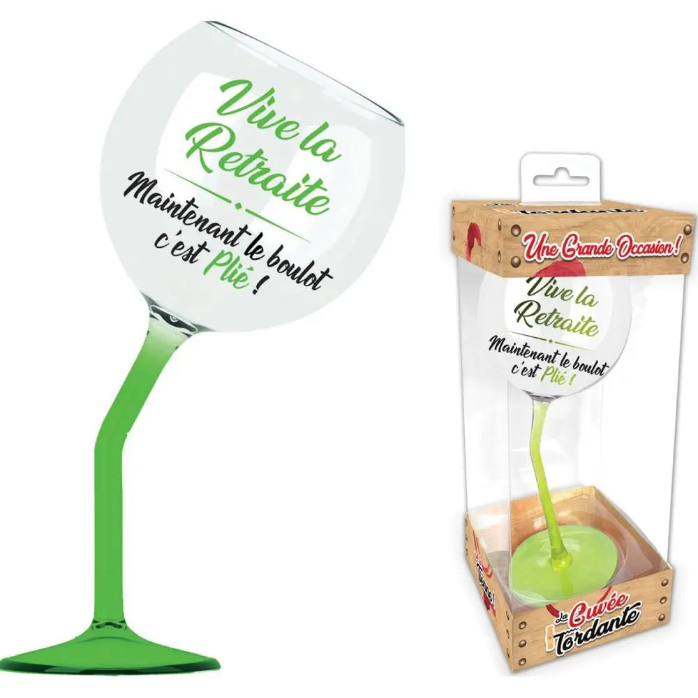 Verre à Vin Penché - Vive la retraite