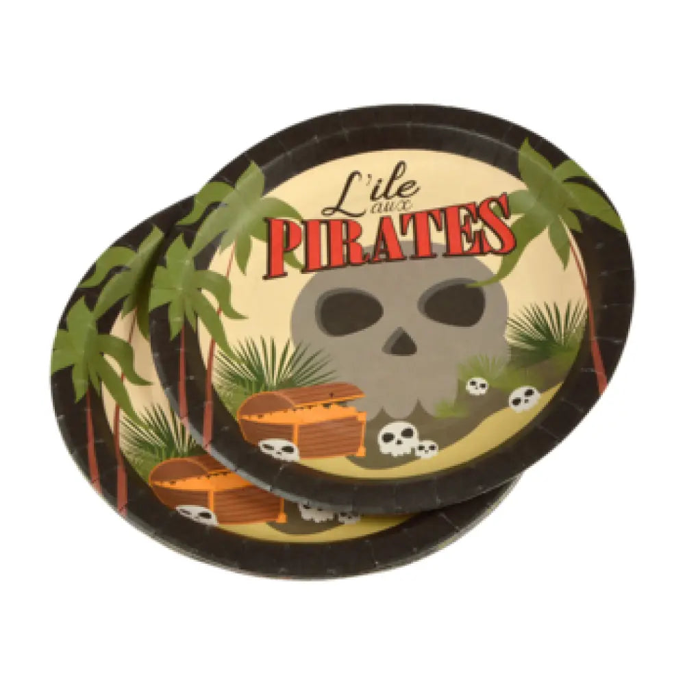 6 Assiettes en Carton D23cm - Pirates