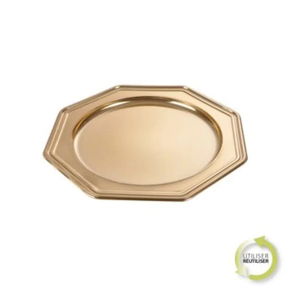 2 Plateaux Octogonaux en Plastique D30cm - OR
