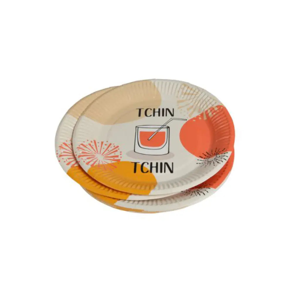 10 Assiettes en Carton D18cm - Tchin Tchin