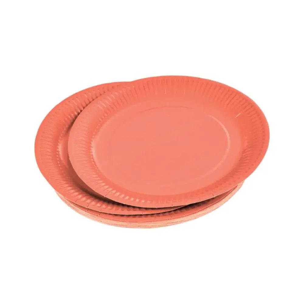 20 Assiettes en Carton ''Vitamine'' D18cm - TERRACOTTA