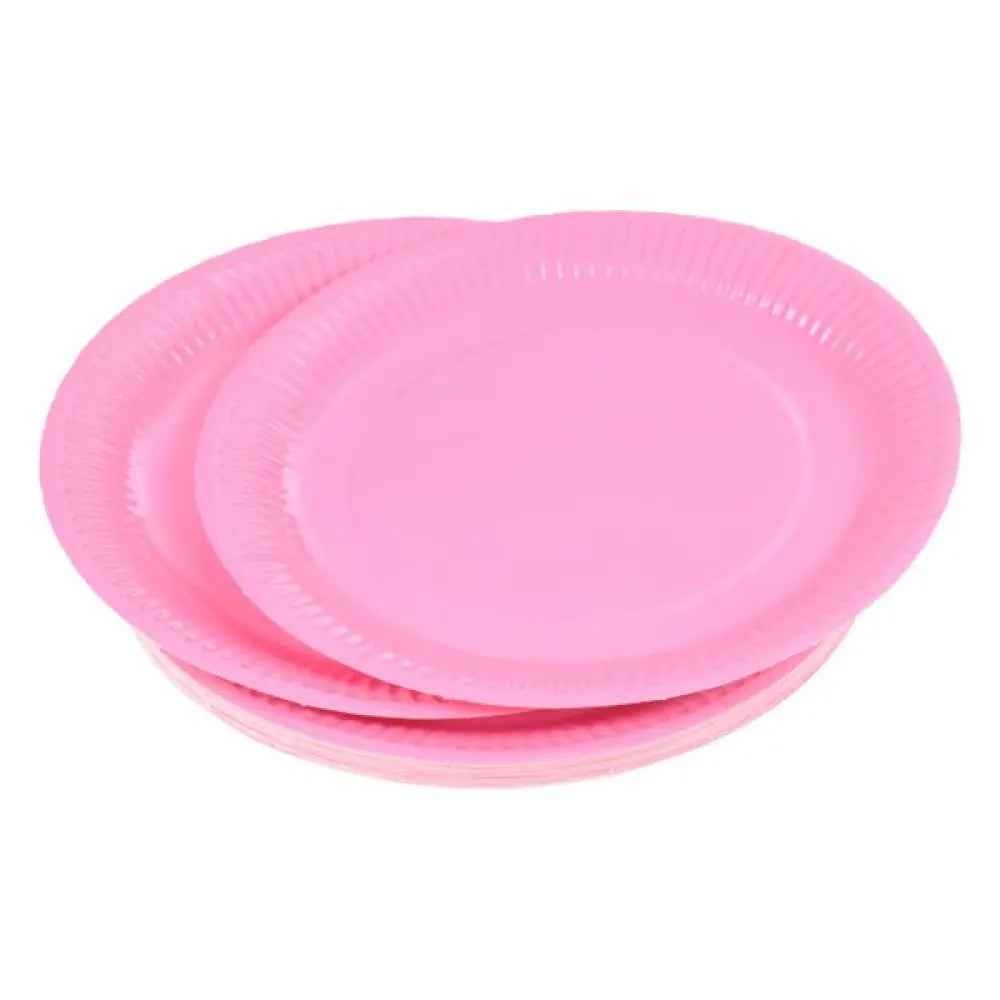 20 Assiettes en Carton ''Vitamine'' D23cm - ROSE