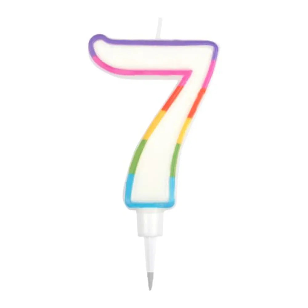 Bougie Géante Chiffre "7" - Multicolore