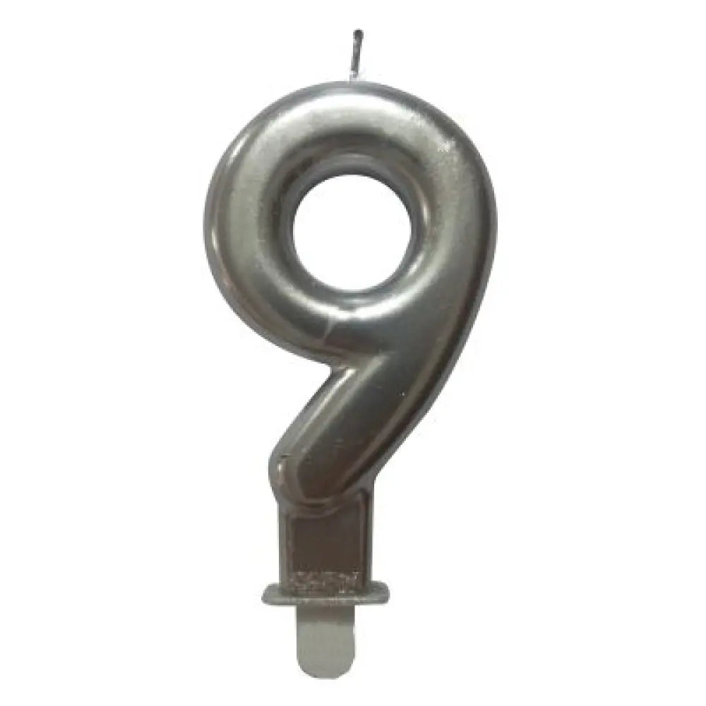 Bougie Chiffre "9" - Argent
