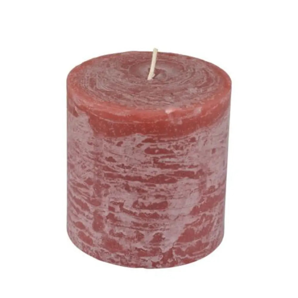 Bougie "Rustique" Rose - H10cm Ø10cm