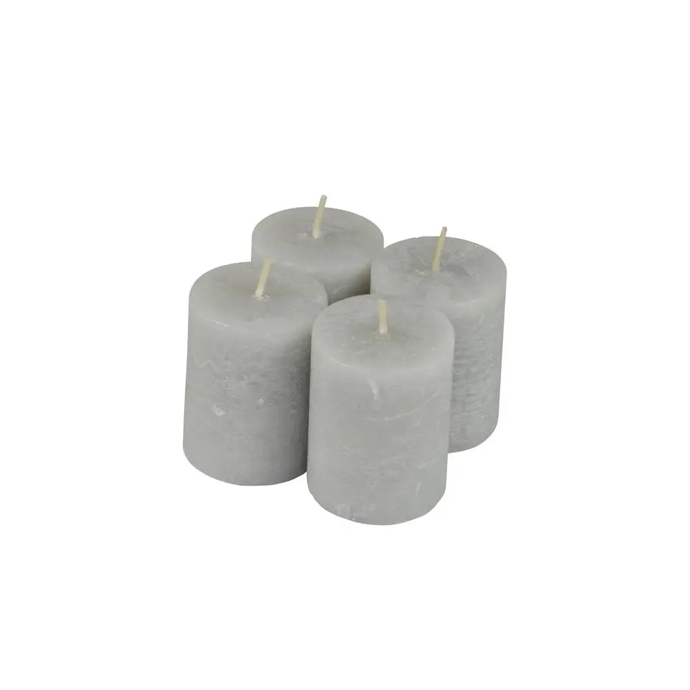 4 Bougies "Rustique" H5cm - Gris
