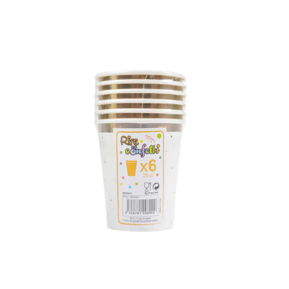 6 Gobelets en Carton 25cl - Boho Chat