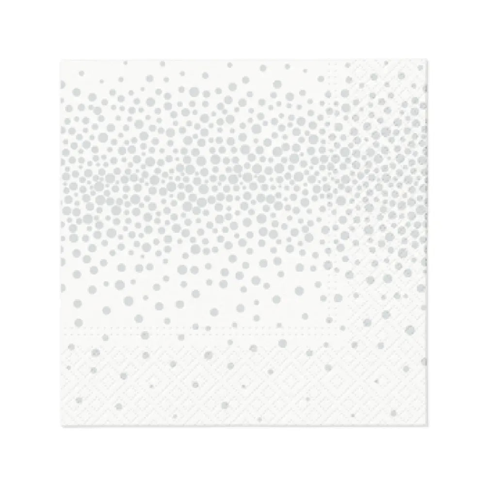 20 Serviettes Cocktail en Papier 25X25cm - CONFETTIS ARGENT