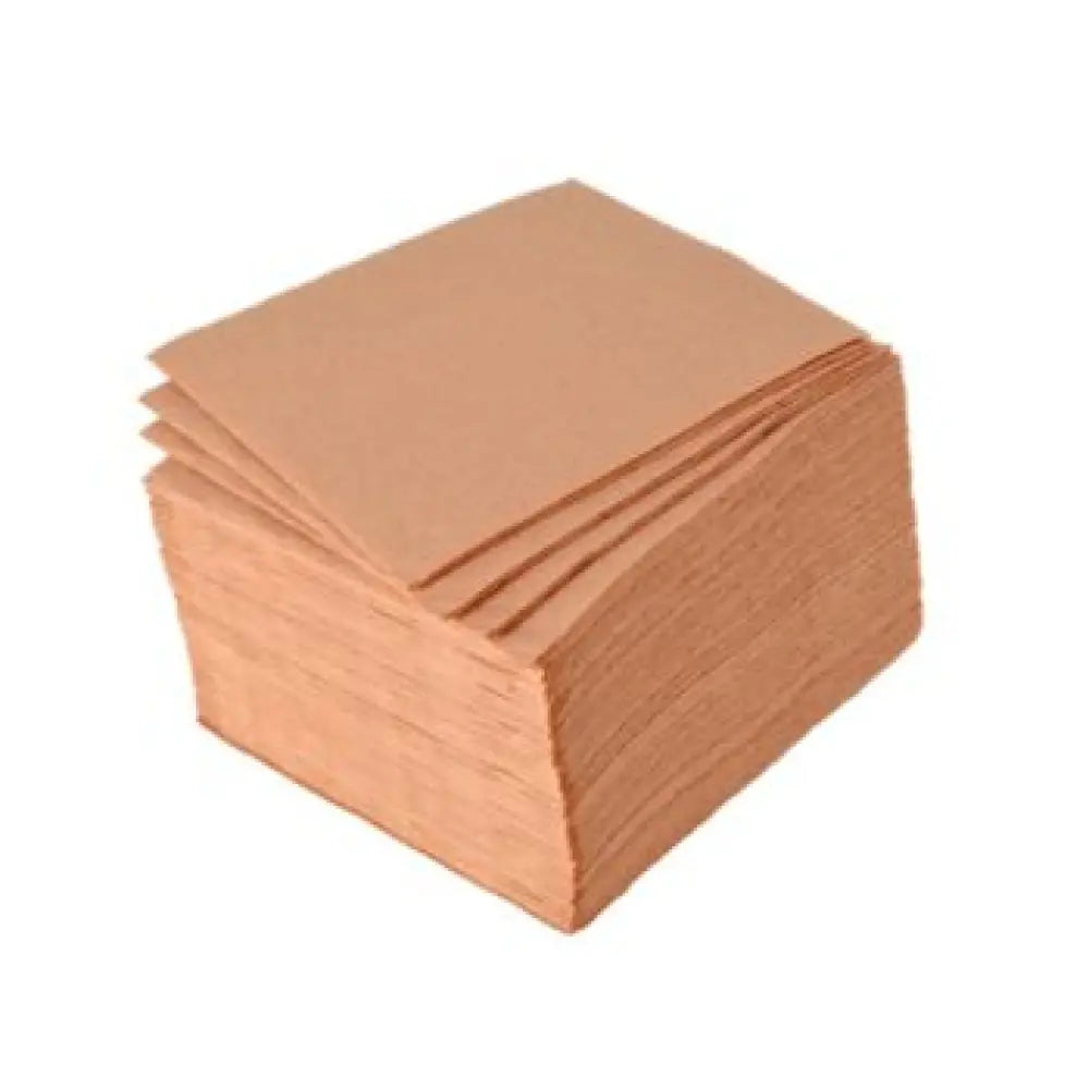 40 Serviettes Cocktail Micro-Gaufrées - 25x25cm / Kraft