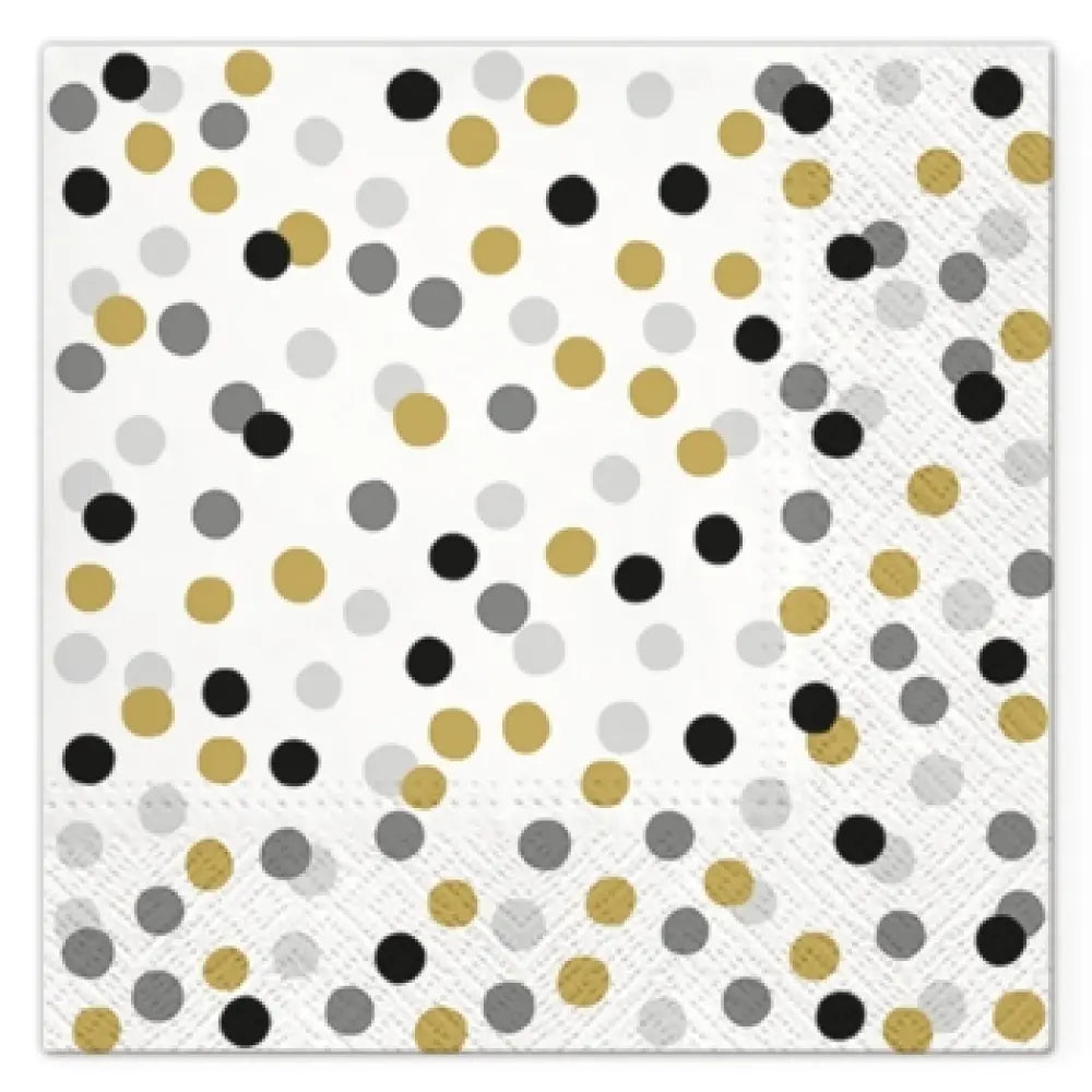 20 Serviettes en Papier 33x33cm - CONFETTIS EN FOLIE