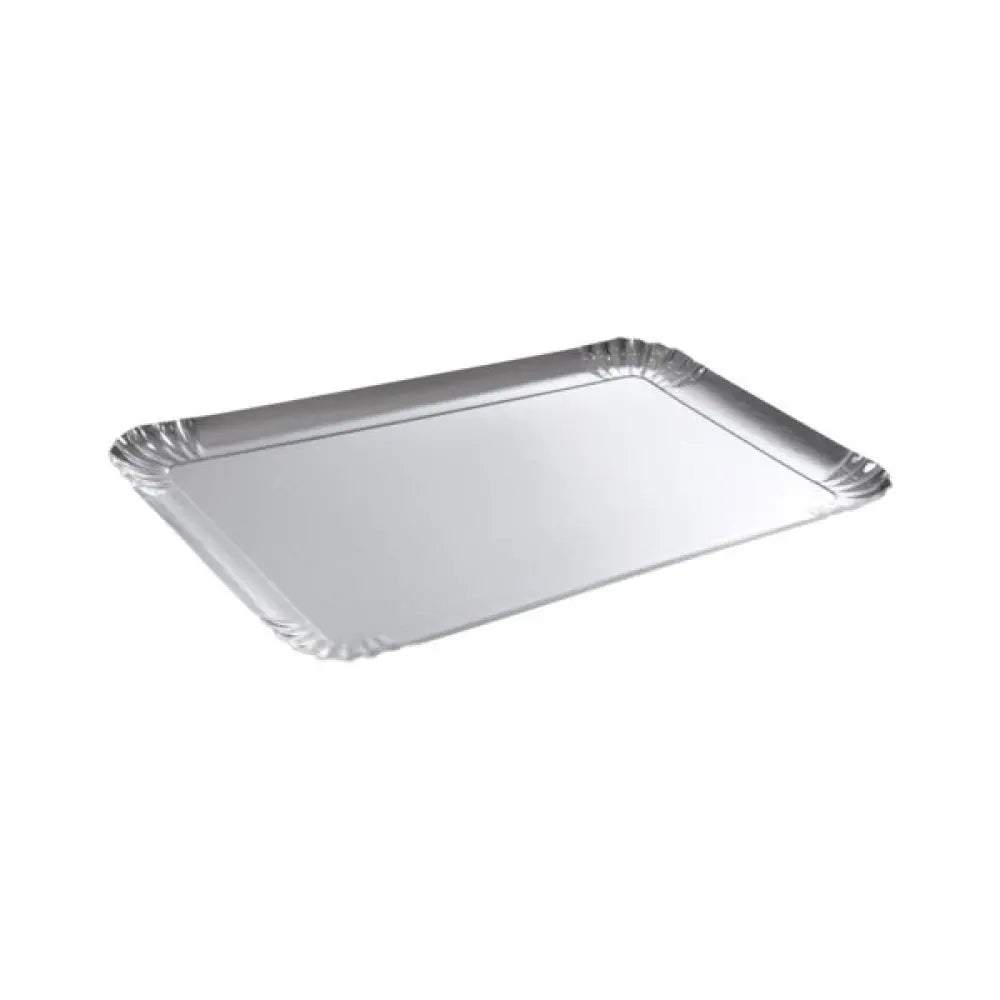 3 Plateaux Rectangles en Carton 28x42cm - ARGENT