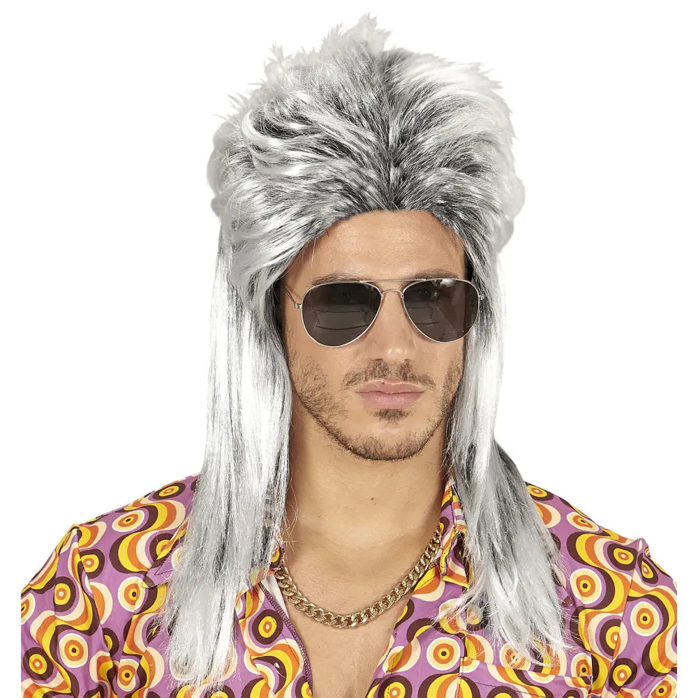 Perruque Vokuhila Grise