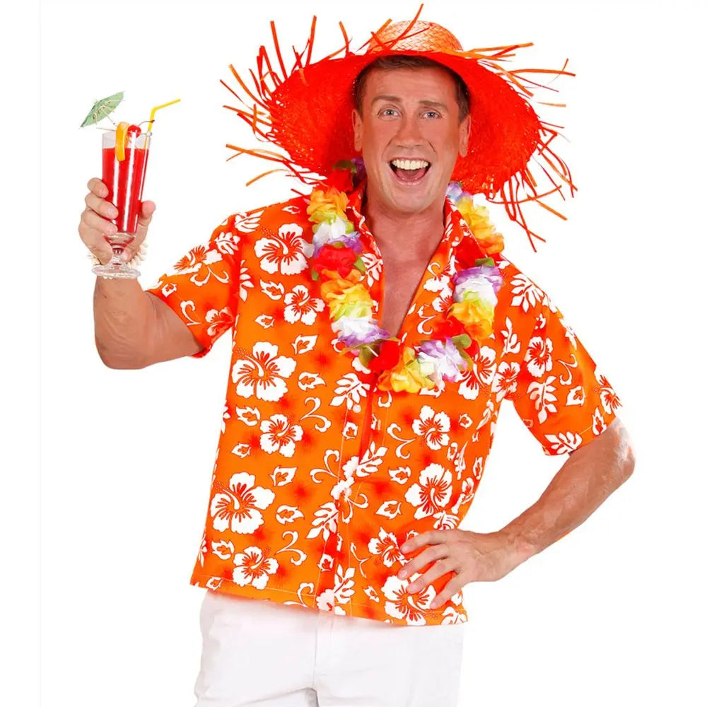Costume Homme Chemise Hawaii Orange - M/L