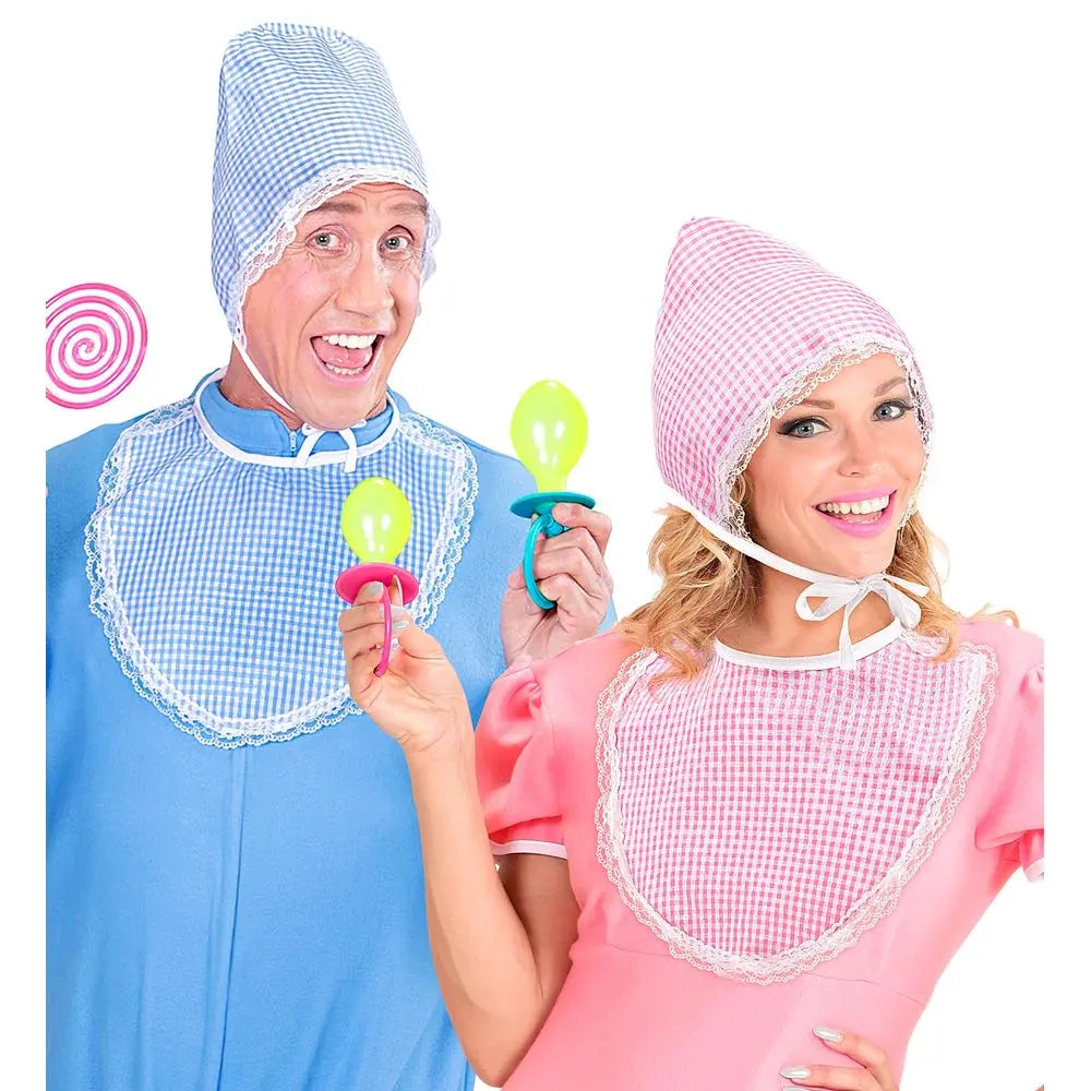 Set Bébé - Bonnet, bavoir, tétine (Coloris au choix)