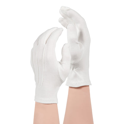 Gants en coton (Luxe) Blanc L