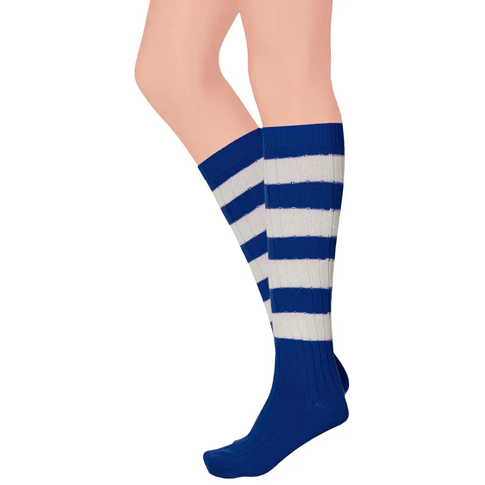 Chaussettes hautes épaisses Bleu cobalt/Blanc 41/47