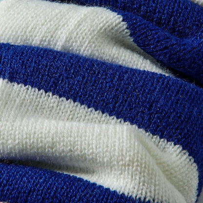 Jambières laine Bleu cobalt/Blanc OS