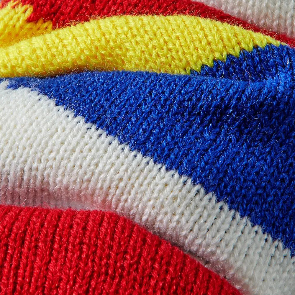 Jambières laine Bleu cobalt/Jaune/Rouge/Blanc OS