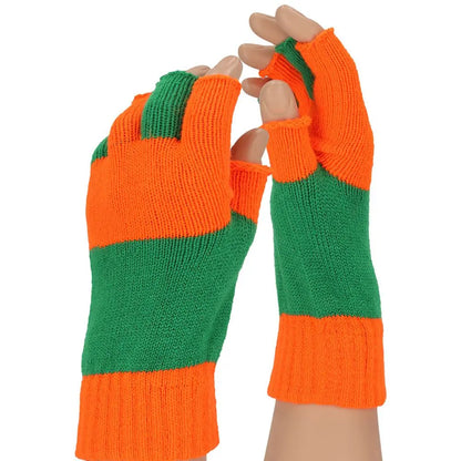 Mitaines laine Orange/Vert OS