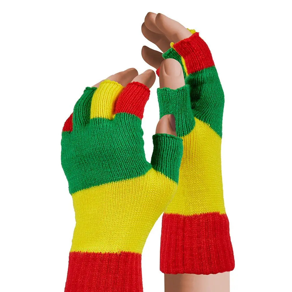 Mitaines laine Rouge/Jaune/Vert OS