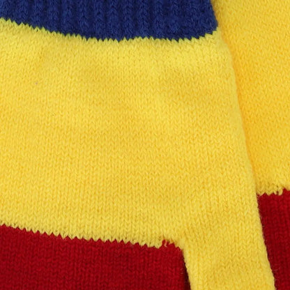 Mitaines laine Bleu cobalt/Jaune/Rouge OS